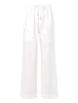 Rosemunde - Rwesther Linen Long Trousers - Plačios kelnės - Balta