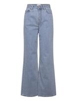 GANNI - Rigid Denim Magny - Platūs džinsai - Mėlyna