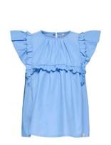 Kids Only - Kmgclare Ss Ruffle Top Wvn - Palaidinės ir tunikos - Mėlyna