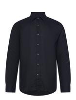 Oscar Jacobson - Reg Fit Cut Away Linen Shirt - Lininiai marškiniai - Tamsiai mėlyna