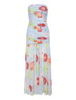 Bardot - Solana Printed Mesh Maxi Dress - Ilga suknelė - Mėlyna