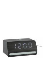KARLSSON - Alarm Clock Retro W. Light Led Black Wood Veneer - Žadintuvas - Juoda