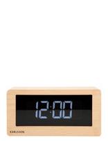 KARLSSON - Table Clock Boxed Led Light Wood Veneer - Židinio ir stalo laikrodžiai