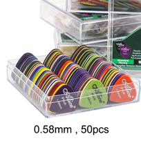 50 vnt. Gitaros mediatorių 0,58/0,71/0,81/0,96/1,2/1,5 mm Plectrum ABS Premium akustinei elektrinei gitarai, bosinei gitarai, ukulelei black