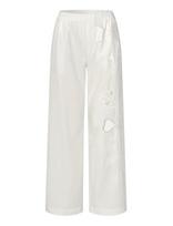 STINE GOYA - 2522 Midweight Cotton Broderie, Rel - Tiesaus kirpimo džinsai - Balta