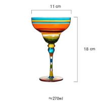 270ml Creative Design Margarita Wine Glasses Handmade Colorful Cocktail Glass Goblet Nice Mug Lead-free Home Use Bar Wedding Party Drinkware 201-300ml