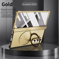 For Samsung Galaxy Z Fold 7 electroplated phone case, shiny case body, with magnetic stand and tempered glass screen protector Galaxy Z Fold7