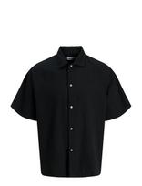 Jack & Jones - Jjebreeze Linen Blend Oversize Shirt Jnr - Marškiniai trumpomis rankovėmis - Juoda