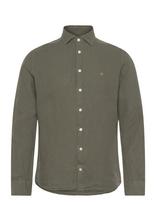 Hackett London - Ess Gmd Linen Kent - Lininiai marškiniai - Chaki spalva