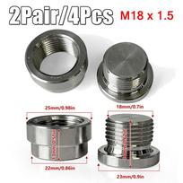 2 poros deguonies (O2) jutiklio jungė M18x1.5 Išmetimo lambda jungės veržlė Prilituojama 304 nerūdijančio plieno jutiklio veržlės jungė Pakopinės kištukai 2pair