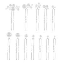 Set of 12 Pearls Hair Pin Styling Accessories U Shape Design Secure Hold Hair Clip for Wedding Bride Updos Buns Shaping sidabras