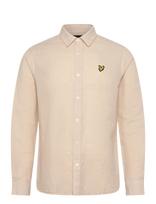 Lyle & Scott - Long Sleeve Linen Blend Shirt - Lininiai marškiniai - Smėlio