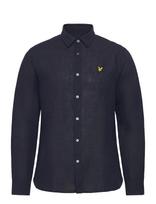 Lyle & Scott - Long Sleeve Linen Blend Shirt - Lininiai marškiniai - Tamsiai mėlyna