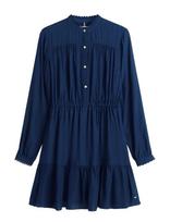 Tommy Hilfiger - Fluid Jacquard Gathered Dress - Trumpa suknelė - Tamsiai mėlyna