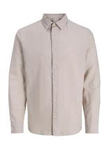 Jack & Jones - Jjebreeze Linen Blend Shirt L/S Sn - Lininiai marškiniai - Smėlio