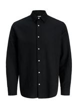 Jack & Jones - Jjebreeze Linen Blend Shirt L/S Sn - Lininiai marškiniai - Juoda