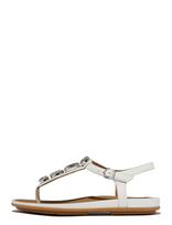 FitFlop - Gracie Ultra-Jewel Leather T-Bar Sandals - Plokščiapadžiai sandalai - Balta