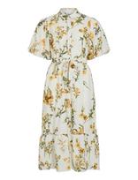 Vila - Vialinia Sol 2/4 Midi Shirt Dress/Ln - Iki kelių ir midi suknelės - Balta