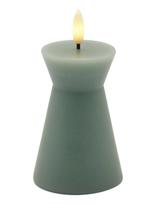 Sirius Home - Nordisk Skulptur, Sille Kegle Ø6,5X10 Cm, Sandy Green - LED žvakė - Žalia
