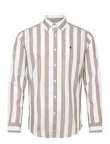 Morris - Douglas Linen Mix Stripe Shirt-Classic Fit - Laisvalaikio marškiniai - Marga / raštuota