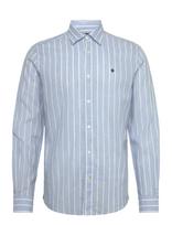 Morris - Douglas Linen Mix Stripe Shirt-Classic Fit - Laisvalaikio marškiniai - Mėlyna