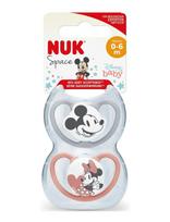 NUK - Space Pacifier Mickey Red/Grey, Size 0-6 Months - Čiulptukas - Pilka