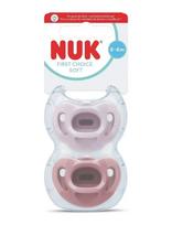 NUK - First Choice Soft Purple/Red, Size 0-6 Months - Čiulptukas - Rožinė