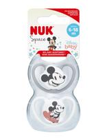 NUK - Space Pacifier Mickey Grey/White, Size 6-18 Months - Čiulptukas - Pilka