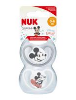NUK - Space Pacifier Mickey Grey/White, Size 0-6 Months - Čiulptukas - Pilka