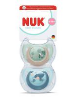 NUK - First Choice Turtle/Whale, Size 6-18 Months - Čiulptukas - Marga / raštuota