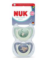 NUK - First Choice Night Hippo/Koala, Size 6-18 Months - Čiulptukas - Marga / raštuota