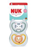 NUK - Perfect Match Air Zebra/Lion, Size 6-18 Months - Čiulptukas - Mėlyna