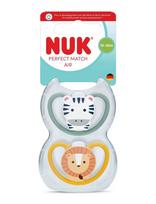 NUK - Perfect Match Air Zebra/Lion, Size 18-36 Months - Čiulptukas - Marga / raštuota