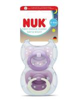 NUK - First Choice Classic Day & Night Purple, Size 0-6 Months - Čiulptukas - Violetinė
