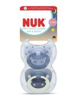 NUK - First Choice Classic Day & Night Blue, Size 6-18 Months - Čiulptukas - Mėlyna