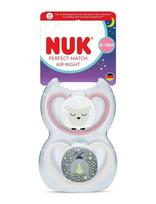 NUK - Perfect Match Air Night Sheep, Size 6-18 Months - Čiulptukas - Marga / raštuota