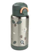 Done By Deer - Insulated Straw Bottle Tiny Trails Green 340 Ml - Gertuvė - Sidabro