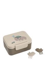 Done By Deer - Tiny Lunch Box W/Snack Picks Tiny Trails Sand - Kūdikių maisto indelis - Pilka
