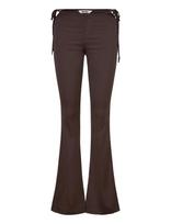 Monki - Cut Out Flare Trousers - Platėjančios kelnės - Ruda