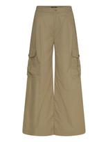 Lauren Ralph Lauren - Pleated Cotton Twill Wide-Leg Cargo Pant - Plačios kelnės - Chaki spalva