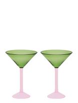 Urban Nature Culture - Urban Nature Culture Martini Cocktail Glass, Set Of 2, In Gift Pack - Kokteilių taurė - Žalia