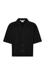 Weekday - Oversized Resort Short-Sleeve Shirt - Marškiniai trumpomis rankovėmis - Juoda