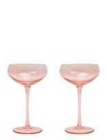 Here's How - Glas Coupe The Lou- Set Om 2- Rosa - Kokteilių taurė - Rožinė