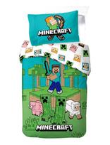 Minecraft - Bed Linen Senior Minecraft Jungle Explore - 140X200 60X63 Cm - Patalynės komplektas - Žalia