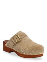 Chloé - Jeannette Suede Buckle Clogs - Klumpės - Smėlio