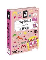 Janod - Magneti'book - Girl's Crazy Faces - 55 Magnets - Žaidimų rinkiniai - Rožinė