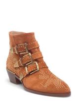 Chloé - Susanna Studded Suede Ankle Boots - Aulinukai - Ruda