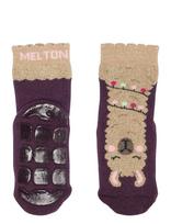 Melton - Llama Socks - Anti-Slip - Neslystančios kojinės - Burgundiška splava