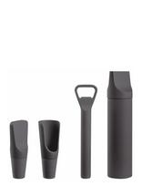Blomus - Set Of 4 Wine Accessories - 2,5 X 15 X 20 Cm - Ilo - Magnet - Butelių atidarytuvai ir vyno kamščiai - Juoda