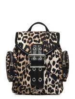 Ganni - Leopard Small Nylon Bucky Backpack - Kuprinė - Ruda